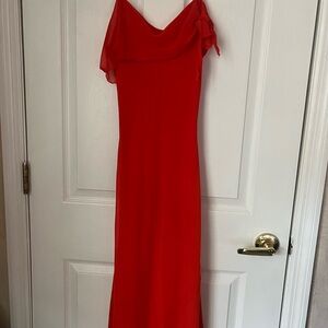 Aritzia - Red chiffon slip maxi dress